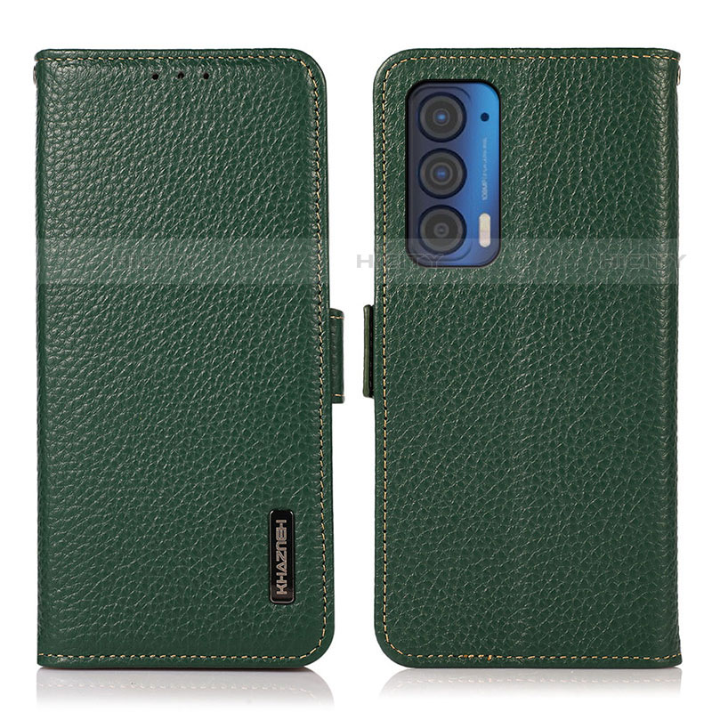 Custodia Portafoglio In Pelle Cover con Supporto B03H per Motorola Moto Edge (2021) 5G Verde