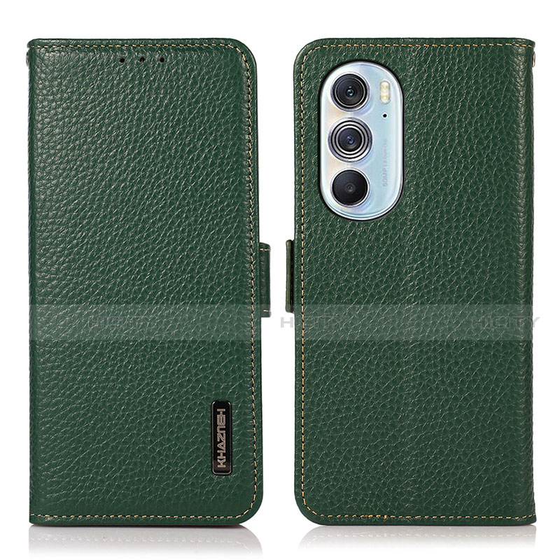 Custodia Portafoglio In Pelle Cover con Supporto B03H per Motorola Moto Edge 30 Pro 5G Verde