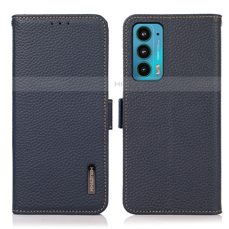 Custodia Portafoglio In Pelle Cover con Supporto B03H per Motorola Moto Edge Lite 5G Blu