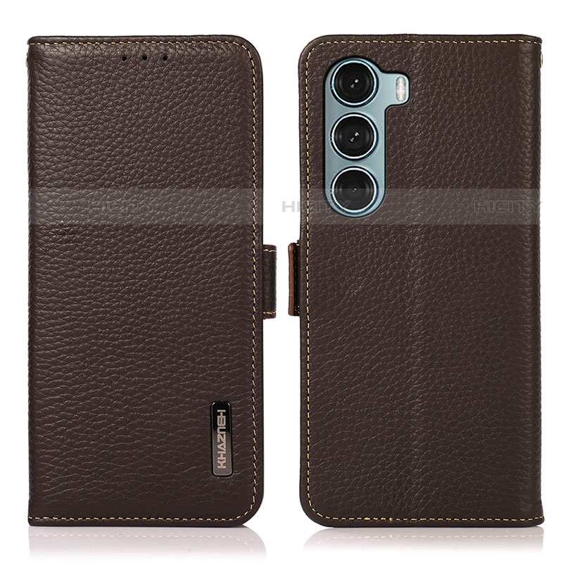 Custodia Portafoglio In Pelle Cover con Supporto B03H per Motorola Moto Edge S30 5G Marrone