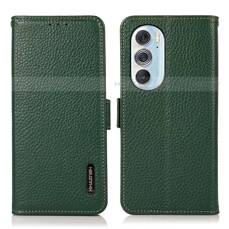 Custodia Portafoglio In Pelle Cover con Supporto B03H per Motorola Moto Edge X30 5G Verde