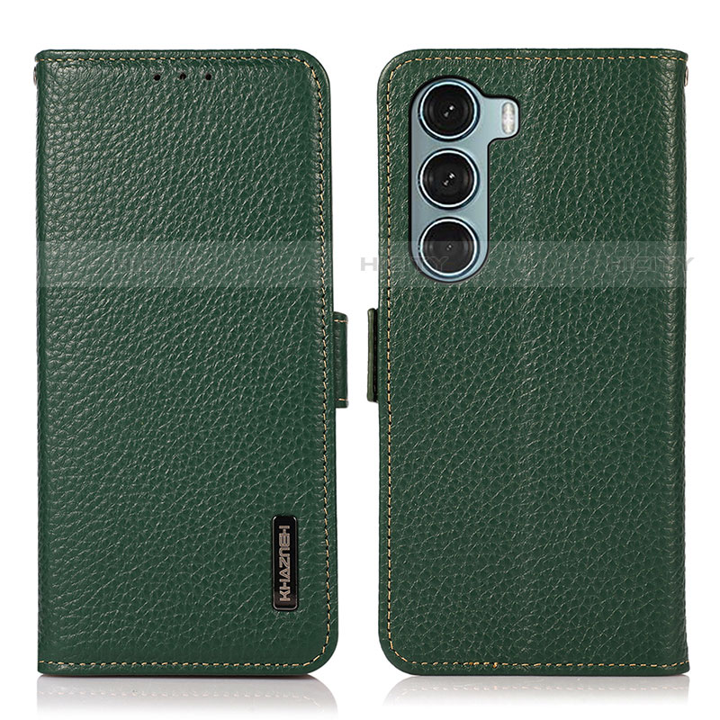 Custodia Portafoglio In Pelle Cover con Supporto B03H per Motorola Moto G200 5G Verde