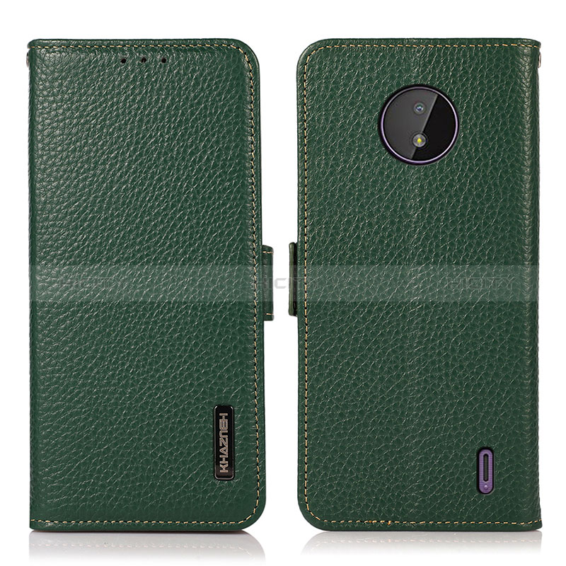 Custodia Portafoglio In Pelle Cover con Supporto B03H per Nokia C10 Verde