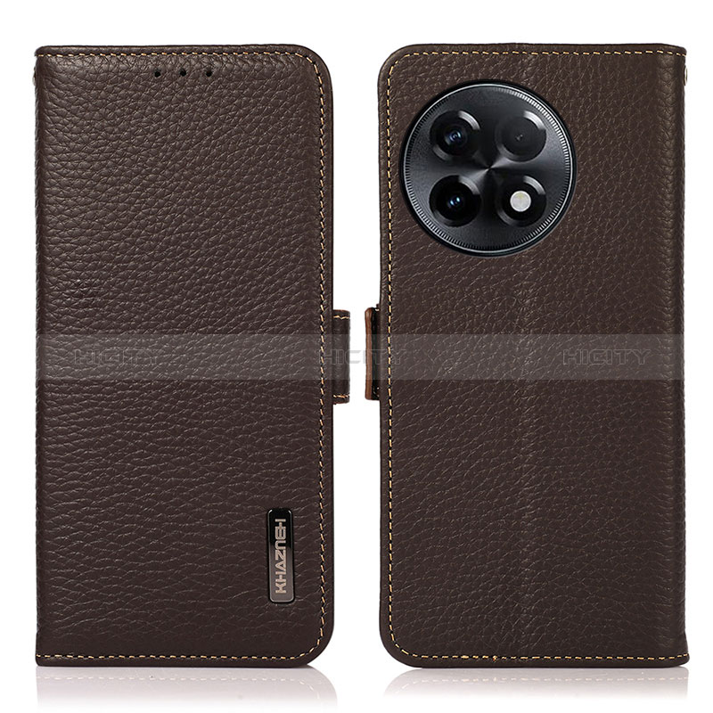 Custodia Portafoglio In Pelle Cover con Supporto B03H per OnePlus Ace 2 5G Marrone