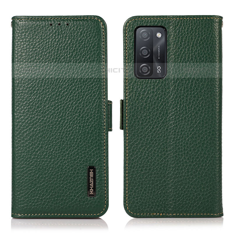 Custodia Portafoglio In Pelle Cover con Supporto B03H per Oppo A53s 5G Verde