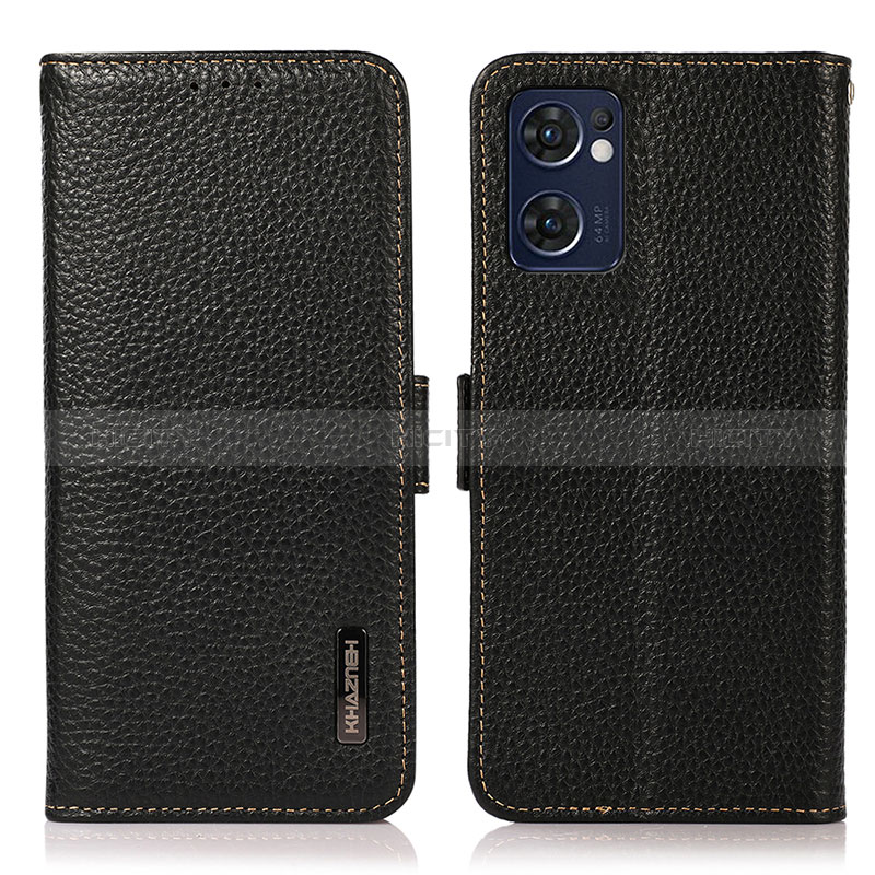 Custodia Portafoglio In Pelle Cover con Supporto B03H per Oppo Find X5 Lite 5G Nero