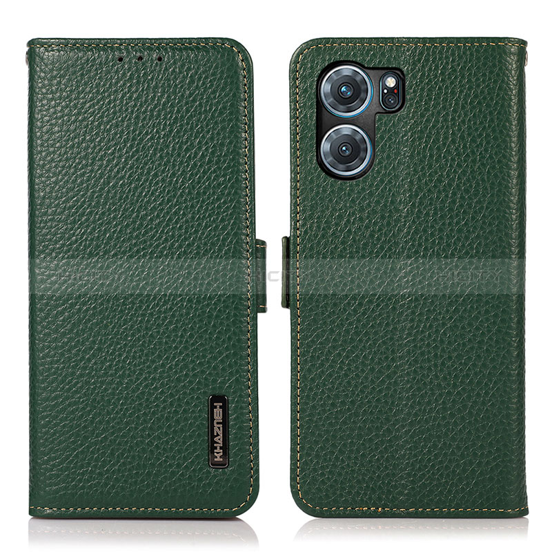 Custodia Portafoglio In Pelle Cover con Supporto B03H per Oppo K10 5G Verde