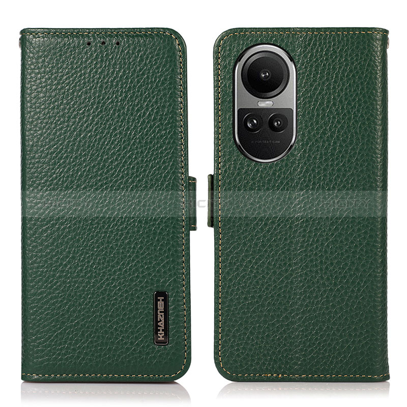 Custodia Portafoglio In Pelle Cover con Supporto B03H per Oppo Reno10 5G Verde