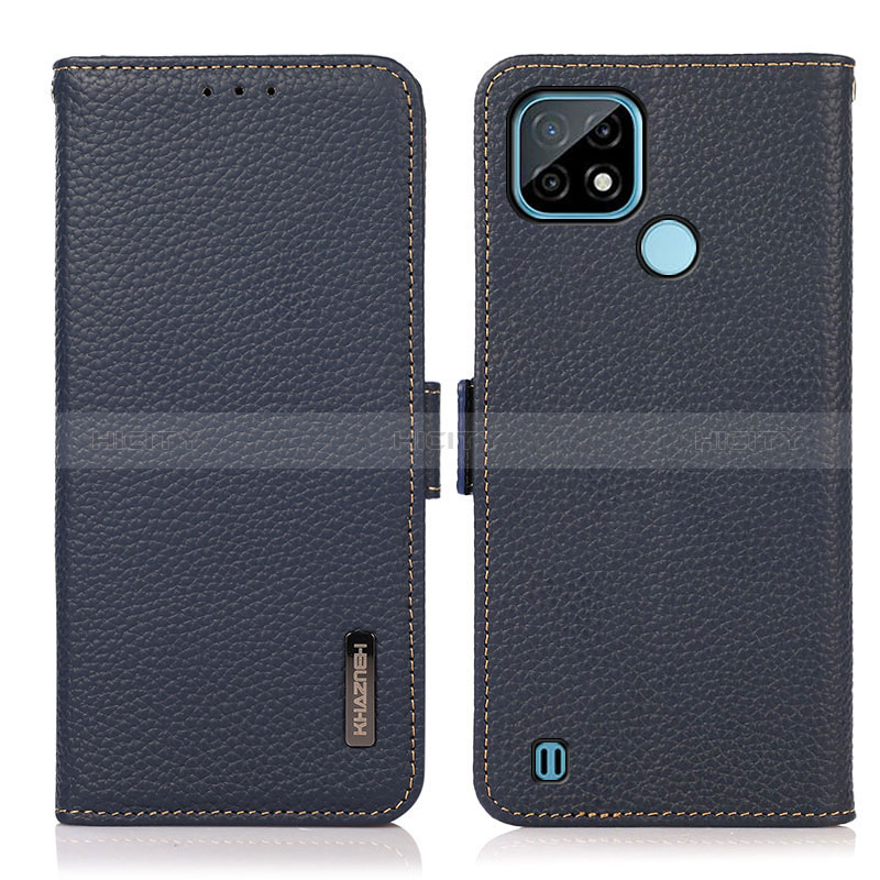 Custodia Portafoglio In Pelle Cover con Supporto B03H per Realme C21 Blu