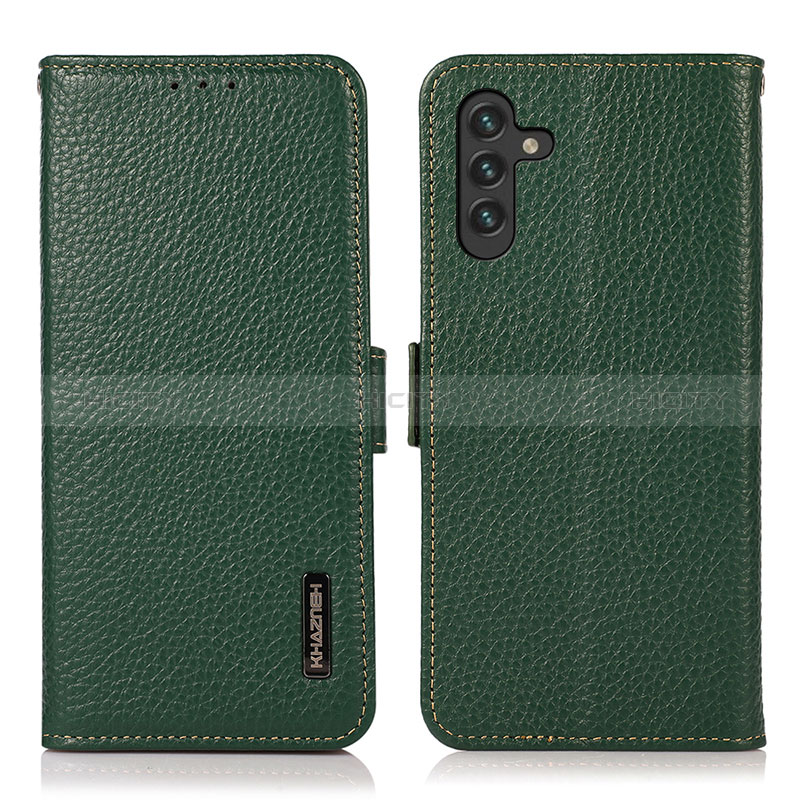 Custodia Portafoglio In Pelle Cover con Supporto B03H per Samsung Galaxy A04s Verde