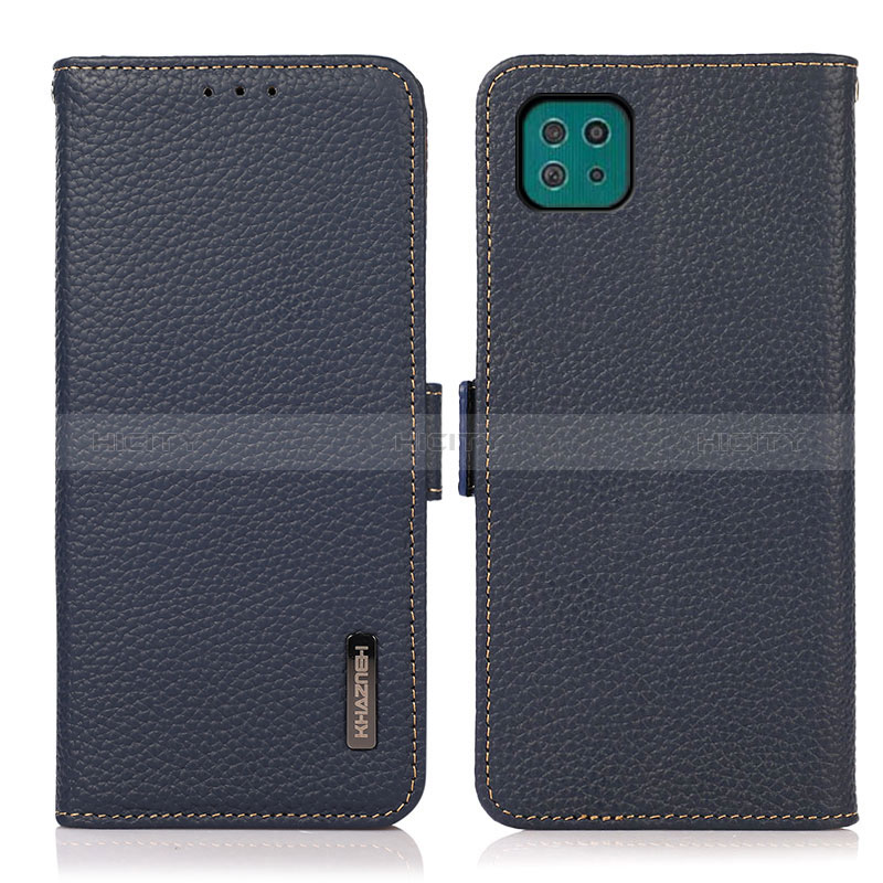 Custodia Portafoglio In Pelle Cover con Supporto B03H per Samsung Galaxy A22s 5G Blu