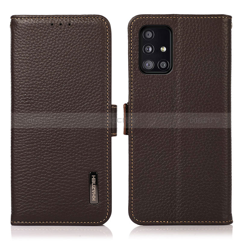 Custodia Portafoglio In Pelle Cover con Supporto B03H per Samsung Galaxy A51 4G Marrone