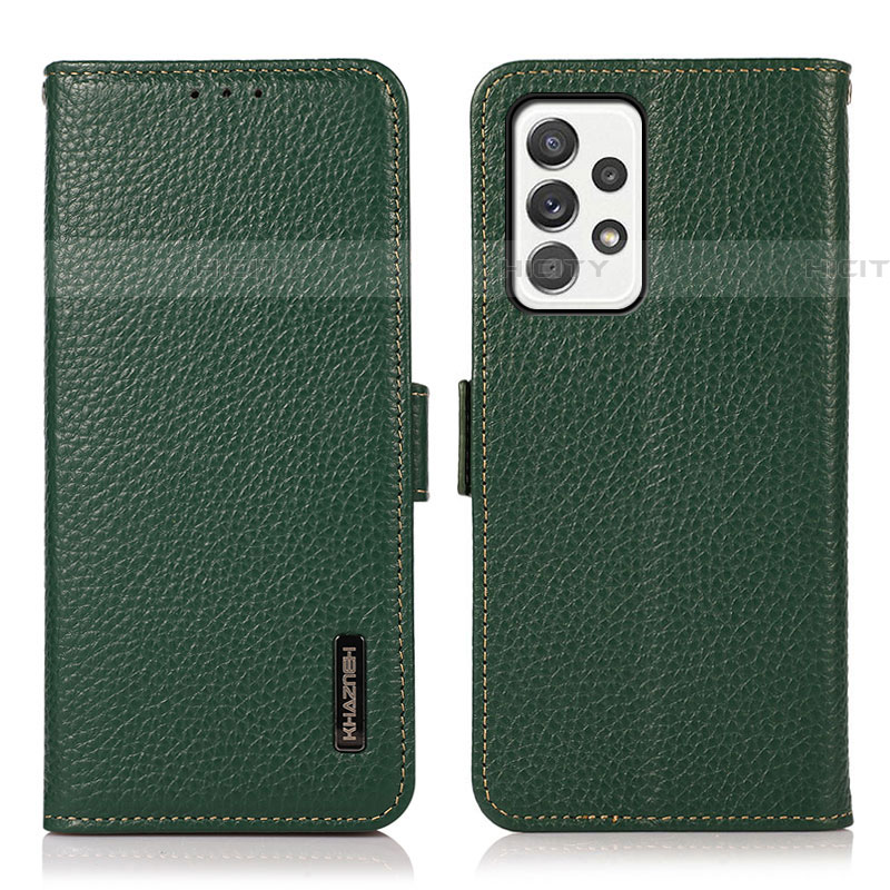 Custodia Portafoglio In Pelle Cover con Supporto B03H per Samsung Galaxy A52 5G Verde