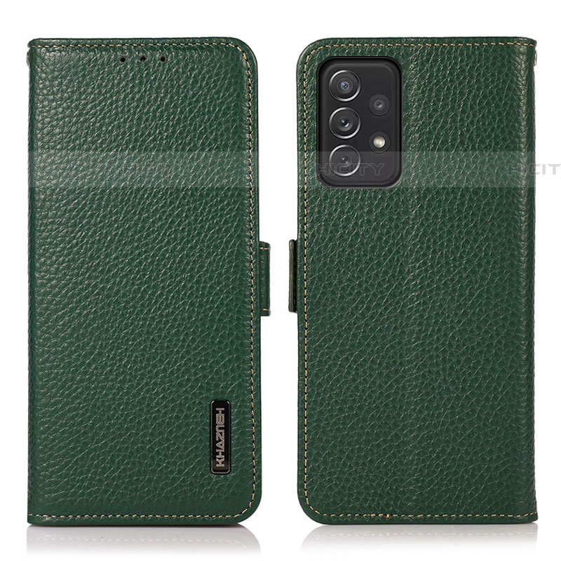 Custodia Portafoglio In Pelle Cover con Supporto B03H per Samsung Galaxy A72 4G Verde