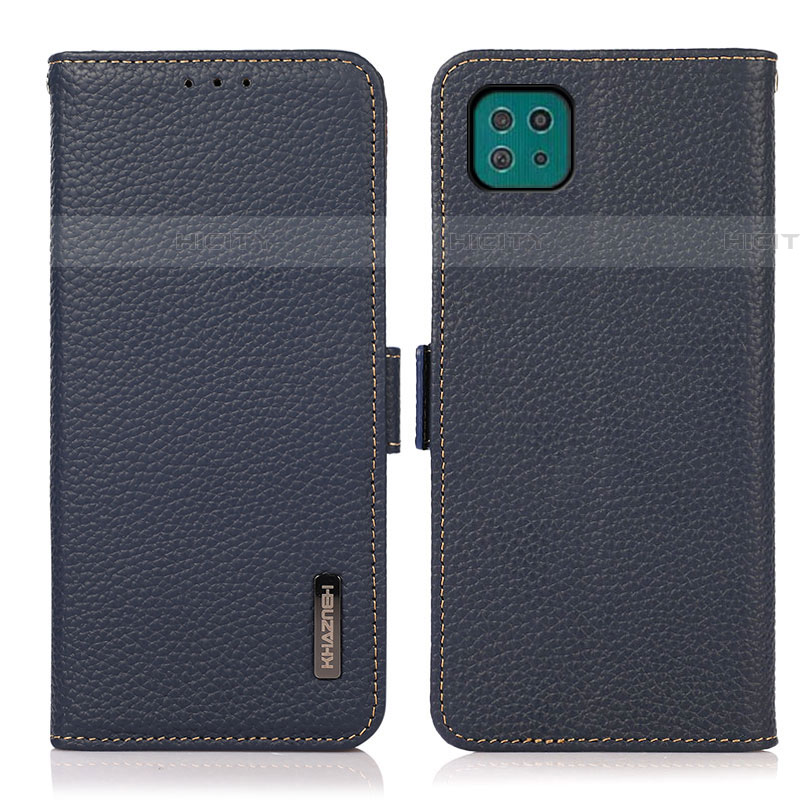 Custodia Portafoglio In Pelle Cover con Supporto B03H per Samsung Galaxy F42 5G Blu