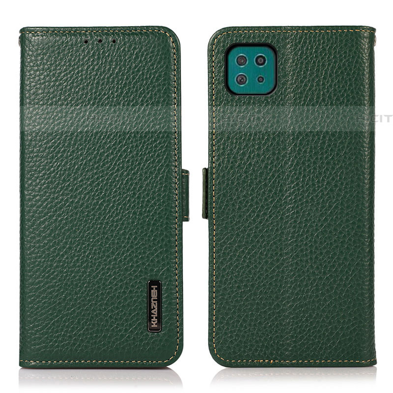 Custodia Portafoglio In Pelle Cover con Supporto B03H per Samsung Galaxy F42 5G Verde