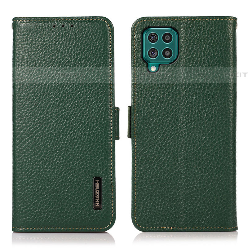 Custodia Portafoglio In Pelle Cover con Supporto B03H per Samsung Galaxy F62 5G Verde