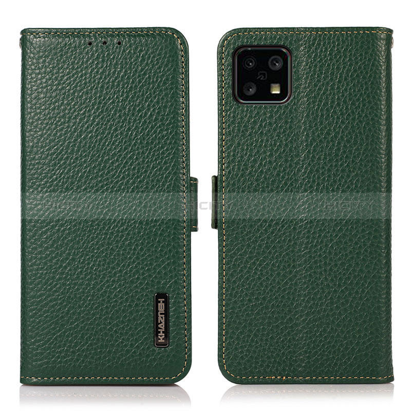 Custodia Portafoglio In Pelle Cover con Supporto B03H per Sharp Aquos Sense4 Verde