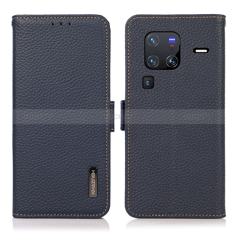 Custodia Portafoglio In Pelle Cover con Supporto B03H per Vivo X80 Pro 5G Blu