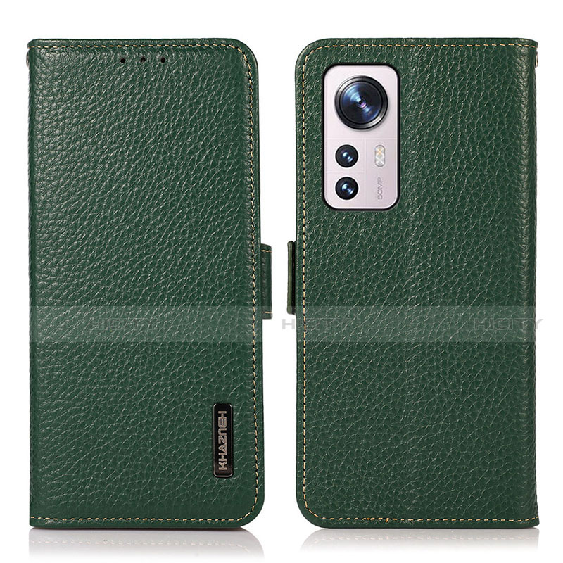 Custodia Portafoglio In Pelle Cover con Supporto B03H per Xiaomi Mi 12 5G Verde