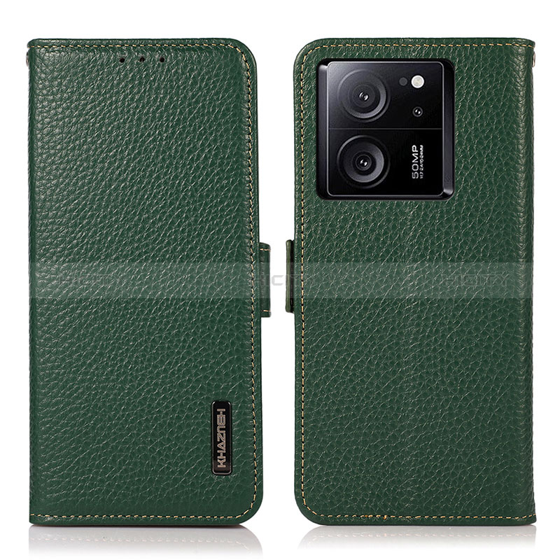 Custodia Portafoglio In Pelle Cover con Supporto B03H per Xiaomi Mi 13T 5G Verde