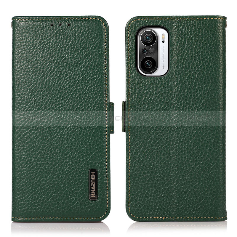 Custodia Portafoglio In Pelle Cover con Supporto B03H per Xiaomi Redmi K40 5G Verde