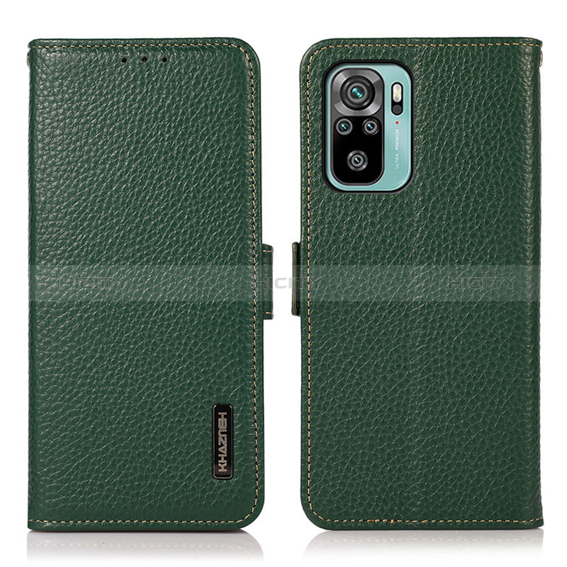 Custodia Portafoglio In Pelle Cover con Supporto B03H per Xiaomi Redmi Note 10 4G Verde