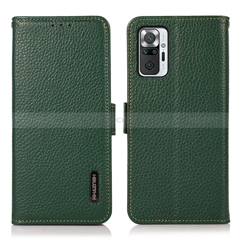 Custodia Portafoglio In Pelle Cover con Supporto B03H per Xiaomi Redmi Note 10 Pro Max Verde