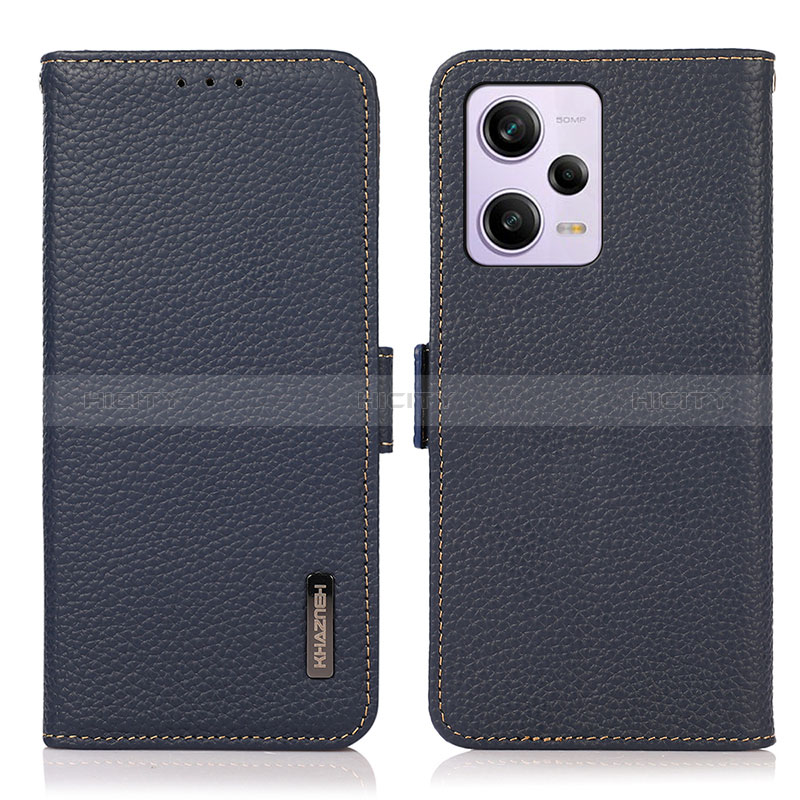 Custodia Portafoglio In Pelle Cover con Supporto B03H per Xiaomi Redmi Note 12 Pro 5G Blu