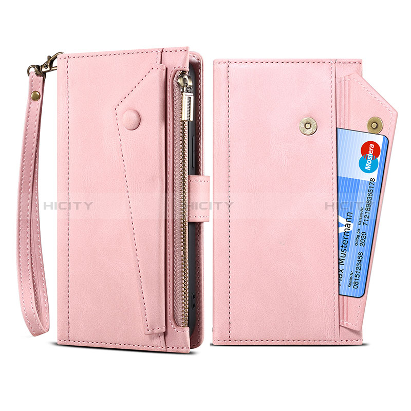 Custodia Portafoglio In Pelle Cover con Supporto B03S per Nokia XR20 Rosa