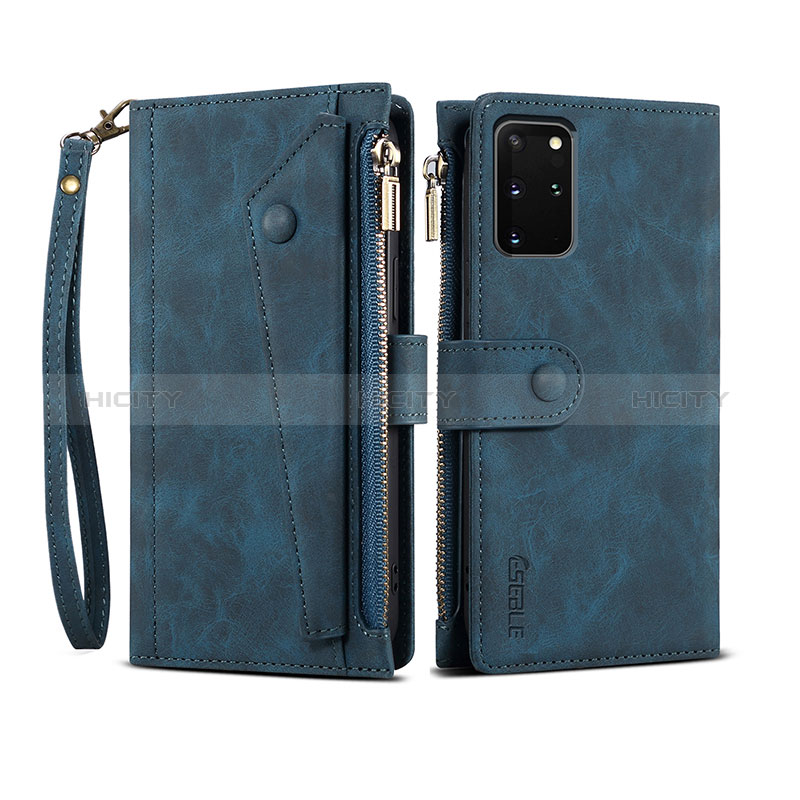 Custodia Portafoglio In Pelle Cover con Supporto B03S per Samsung Galaxy S20 Plus 5G Blu