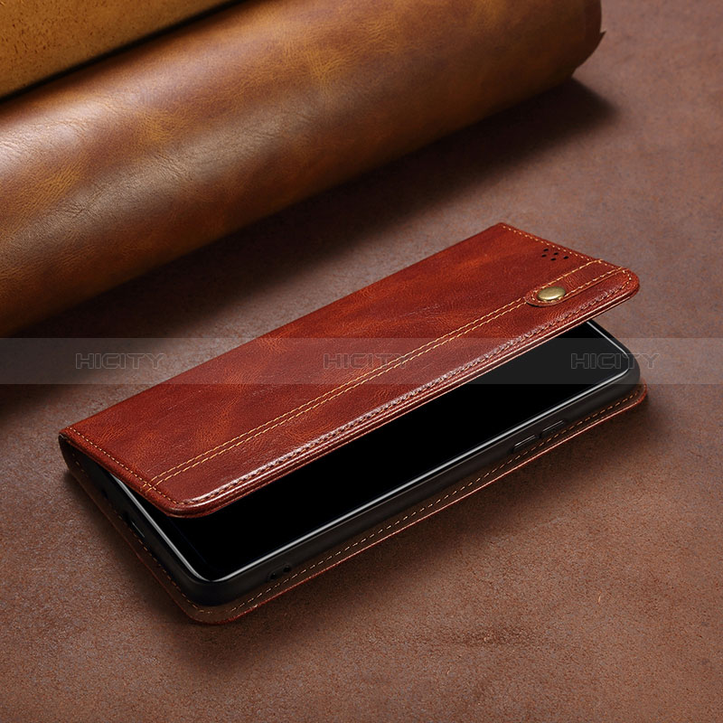 Custodia Portafoglio In Pelle Cover con Supporto B03S per Xiaomi Redmi Note 10 Lite India Marrone