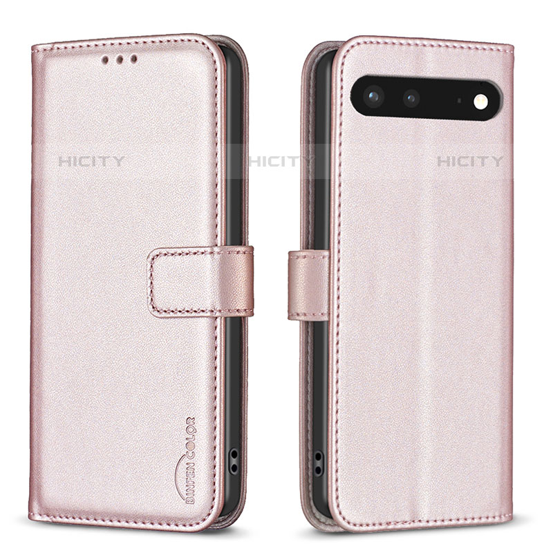 Custodia Portafoglio In Pelle Cover con Supporto B04F per Google Pixel 7 5G Oro Rosa