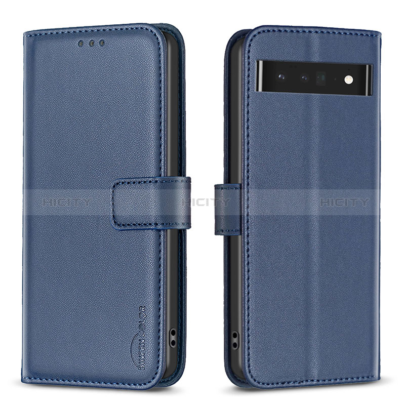 Custodia Portafoglio In Pelle Cover con Supporto B04F per Google Pixel 7 Pro 5G Blu