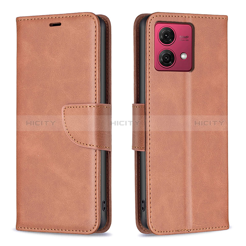 Custodia Portafoglio In Pelle Cover con Supporto B04F per Motorola Moto G84 5G Marrone