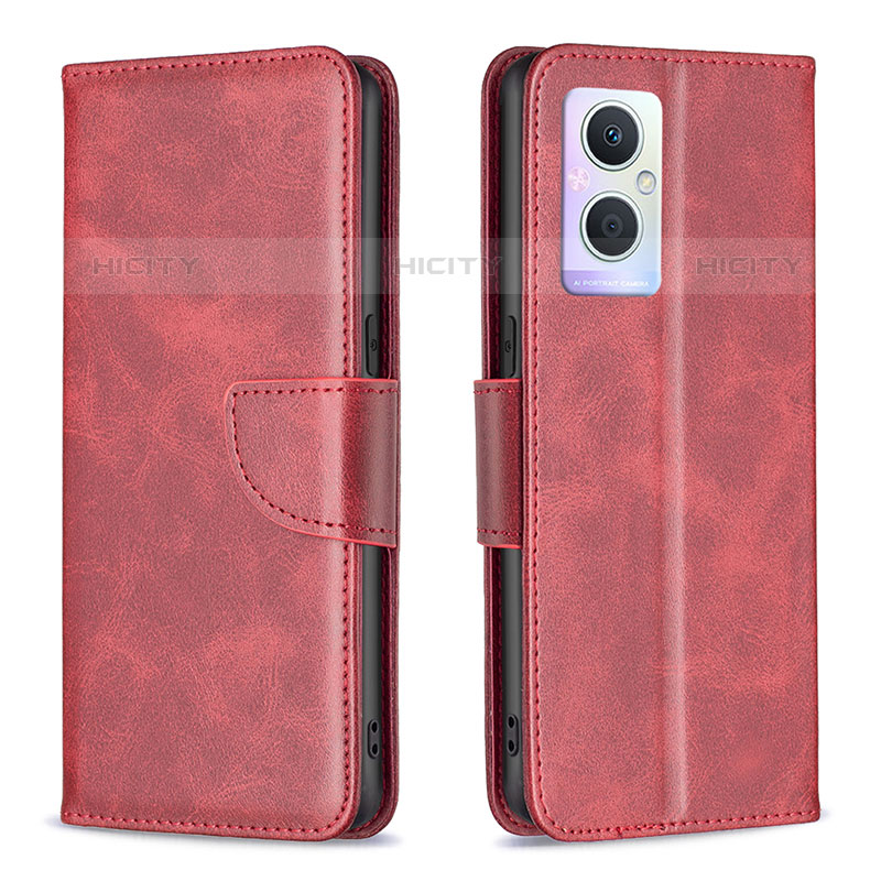 Custodia Portafoglio In Pelle Cover con Supporto B04F per OnePlus Nord N20 5G Rosso