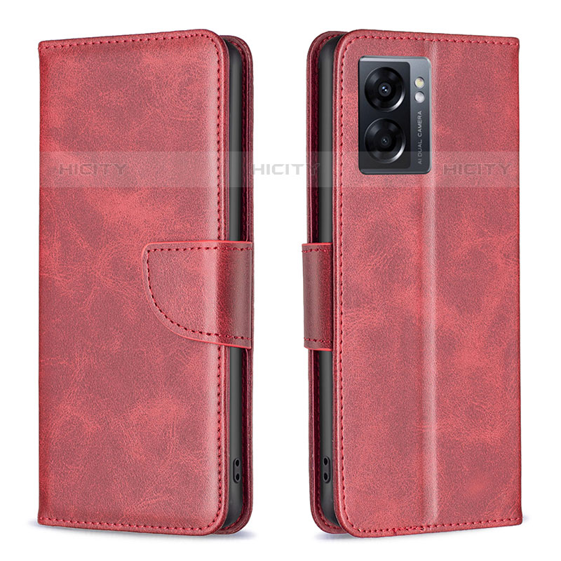 Custodia Portafoglio In Pelle Cover con Supporto B04F per OnePlus Nord N300 5G Rosso