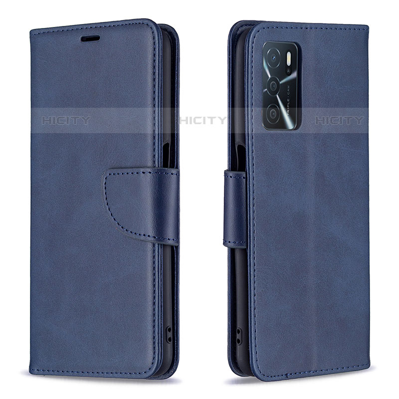 Custodia Portafoglio In Pelle Cover con Supporto B04F per Oppo A54s Blu