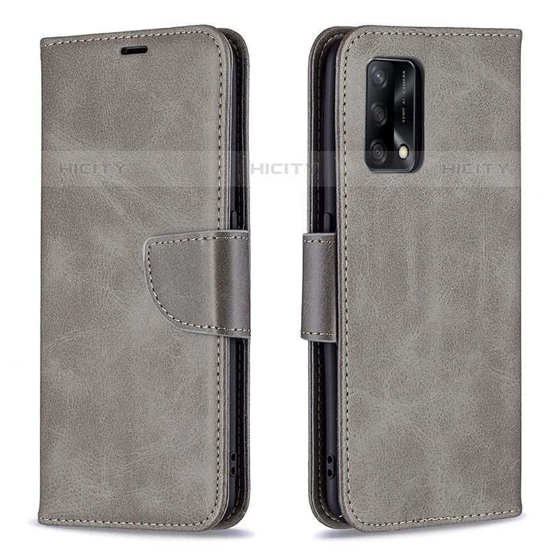 Custodia Portafoglio In Pelle Cover con Supporto B04F per Oppo A74 4G Grigio