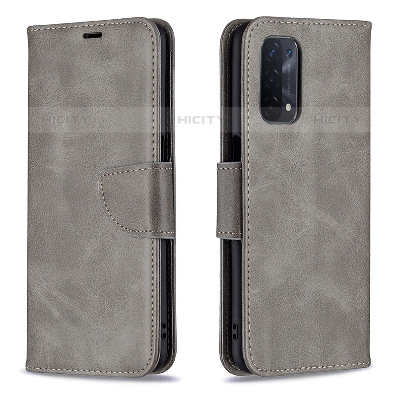 Custodia Portafoglio In Pelle Cover con Supporto B04F per Oppo A93 5G Grigio