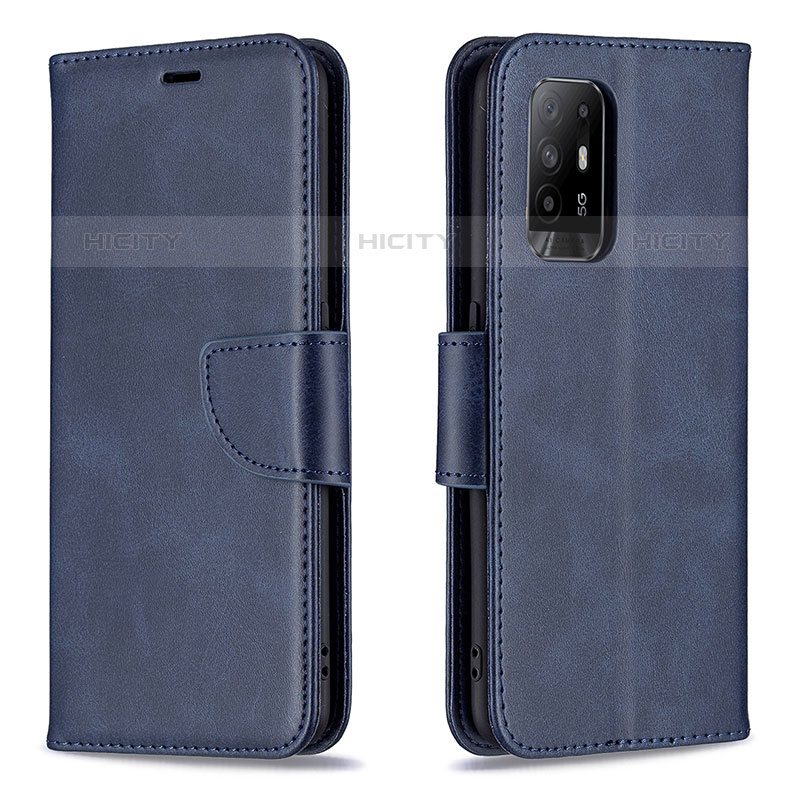 Custodia Portafoglio In Pelle Cover con Supporto B04F per Oppo F19 Pro+ Plus 5G Blu