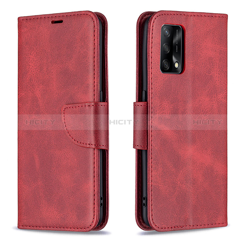 Custodia Portafoglio In Pelle Cover con Supporto B04F per Oppo F19s Rosso