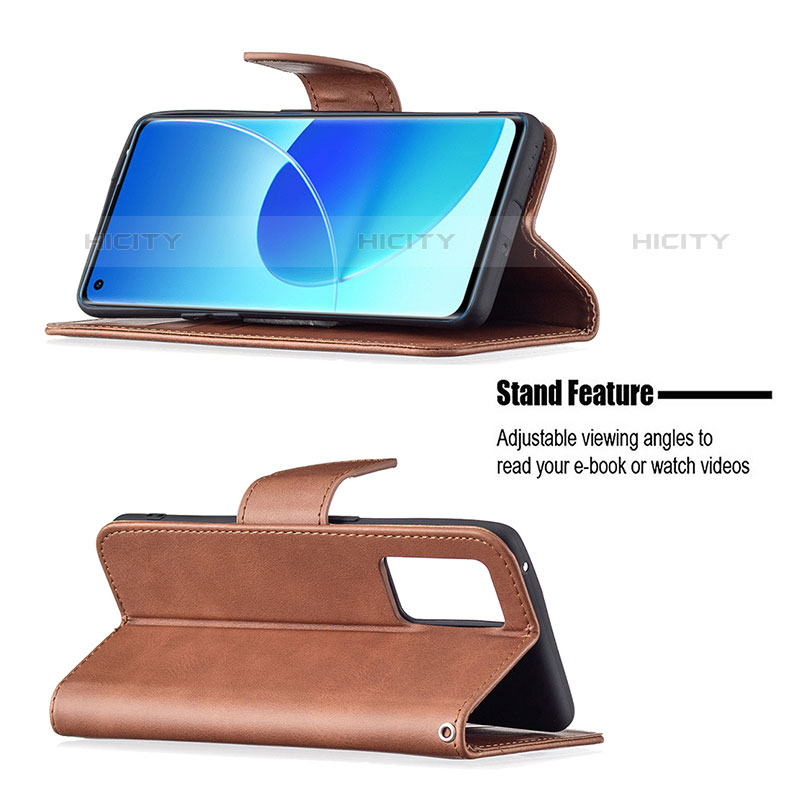 Custodia Portafoglio In Pelle Cover con Supporto B04F per Oppo Reno6 Pro 5G India