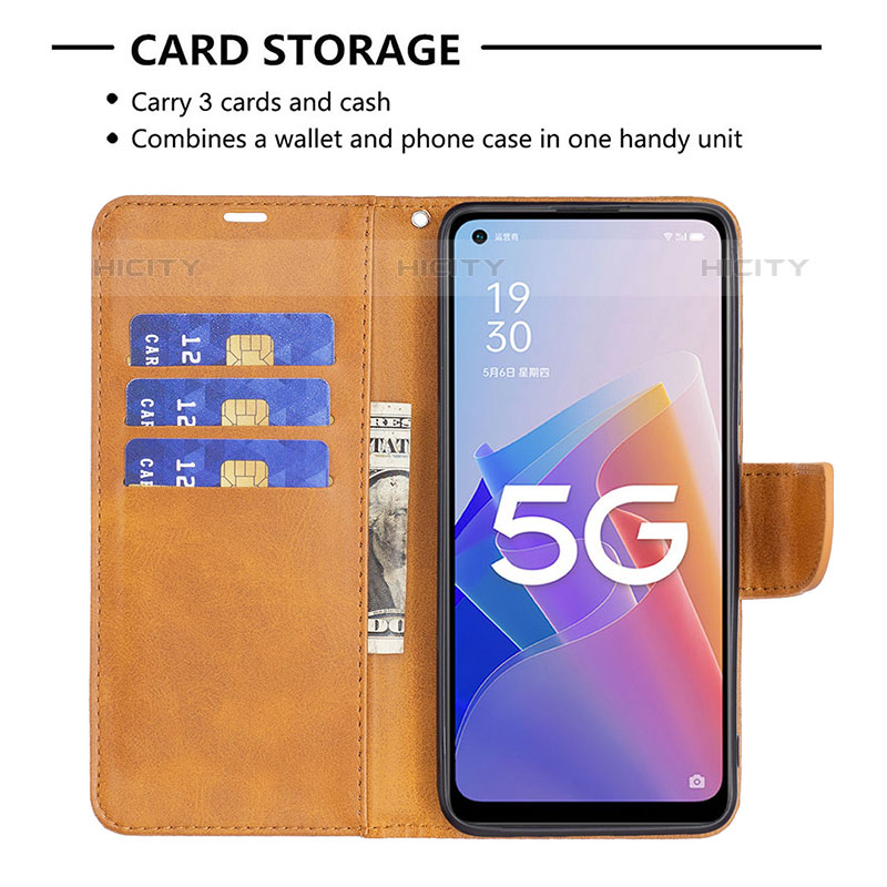 Custodia Portafoglio In Pelle Cover con Supporto B04F per Oppo Reno8 Lite 5G