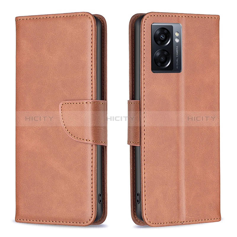 Custodia Portafoglio In Pelle Cover con Supporto B04F per Realme V23 5G Marrone