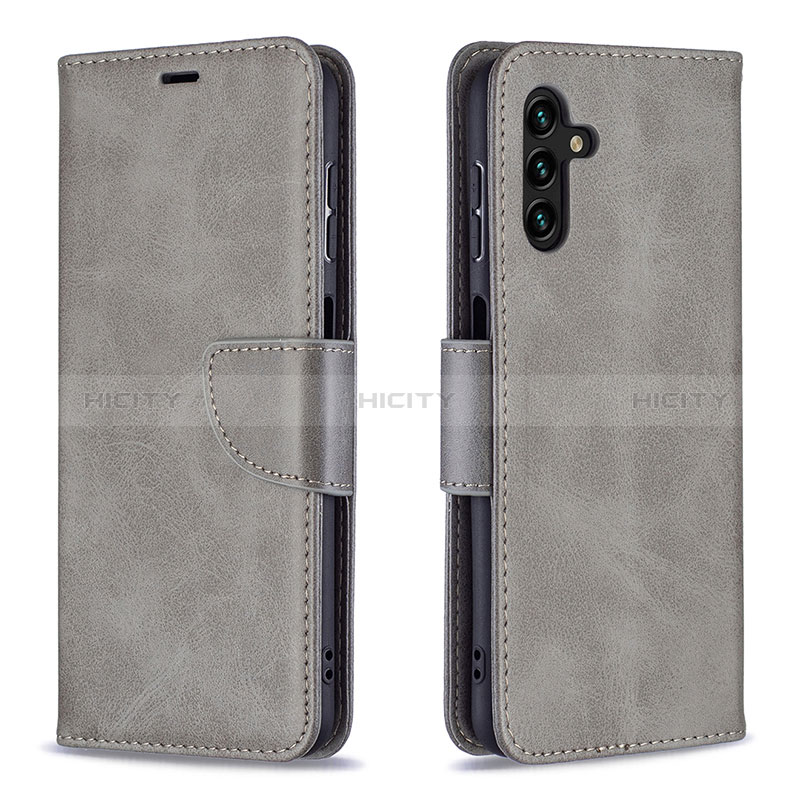 Custodia Portafoglio In Pelle Cover con Supporto B04F per Samsung Galaxy A04s Grigio