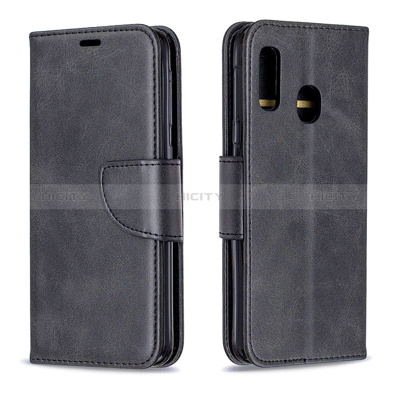 Custodia Portafoglio In Pelle Cover con Supporto B04F per Samsung Galaxy A20e Nero