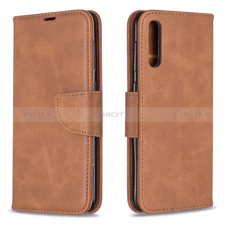 Custodia Portafoglio In Pelle Cover con Supporto B04F per Samsung Galaxy A30S Marrone