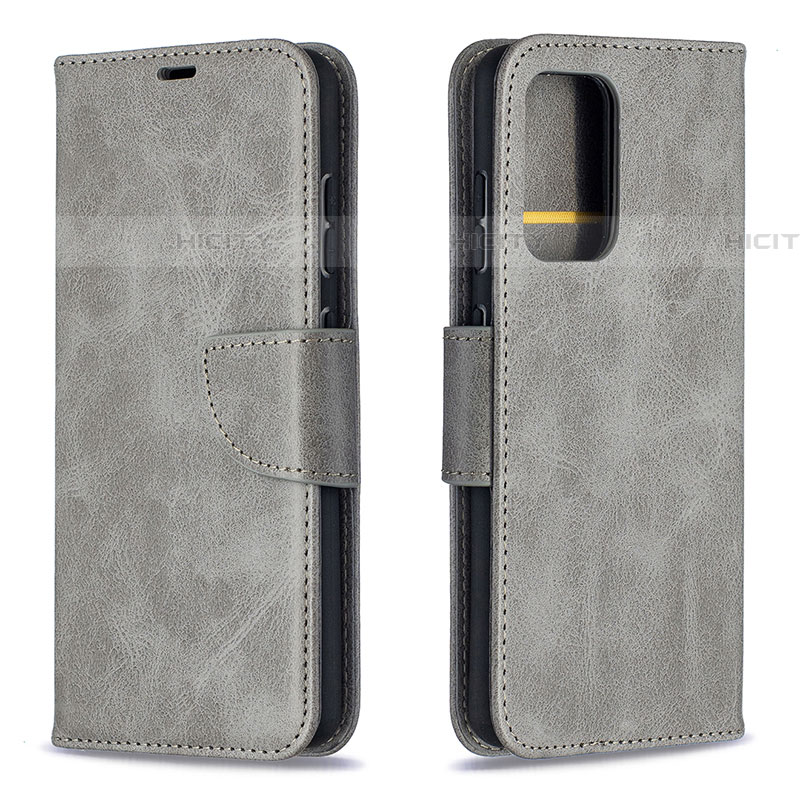 Custodia Portafoglio In Pelle Cover con Supporto B04F per Samsung Galaxy A52 5G Grigio