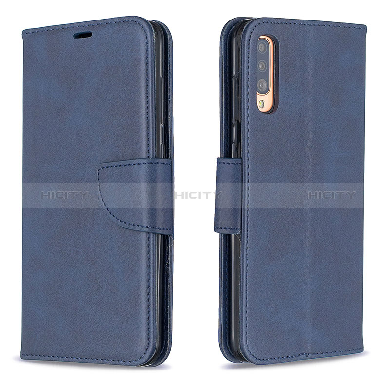 Custodia Portafoglio In Pelle Cover con Supporto B04F per Samsung Galaxy A70 Blu